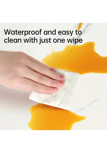 Kenpazar Beyaz Mermer Desenli Alüminyum Plastik Duvar Sticker Ahşap - Beyaz