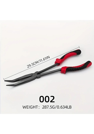 Elmpaly 002-1pc 11 Uzun Menzilli Ince Burun Misina Pensesi Yüksek Karbonlu Çelik Ergonomik Kırmızı Tutma Yeri Balıkçılar Için Kanca Çıkarıcı Hediye