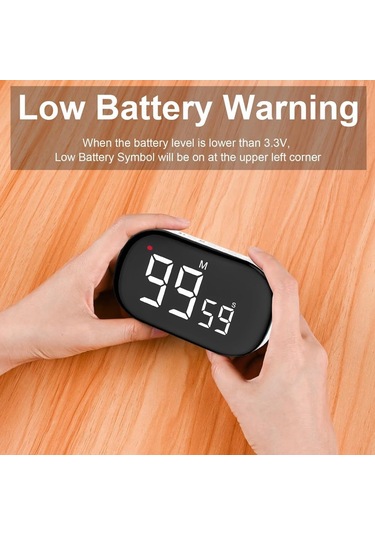 Xindoker Beyaz Dijital Zamanlayıcı - Mutfak Pişirme Geri Sayımı İçin Sessiz Ayar Özelliği