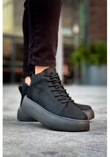 Le10 Bağcıklı Erkek Yüksek Siyah Taban Siyah Spor Bot bb-le10-komur-10845 001