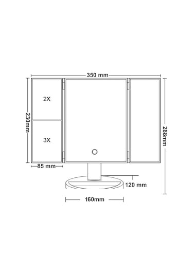 Land Of Myth Hd Zoom 24 Şerit Led Işıklı Makyaj Aynası Siyah