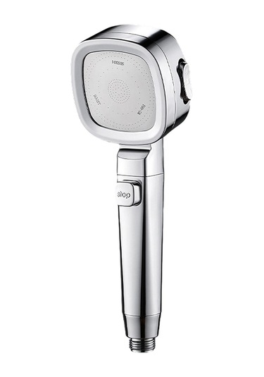 Gümüş Su Tasarruflu Duş Başlığı Anahtarlı 260 100mm Abs Gümüş