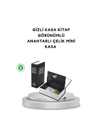 Gizli Kitap Kasa - Metal Gövdeli Anahtarlı