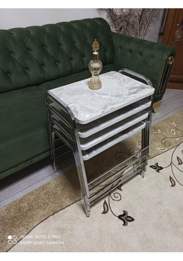 Zigon Sehpa Tepsi Zigon Model Nikelaj Kaplama Metal Ayaklı Alaca (540935609)