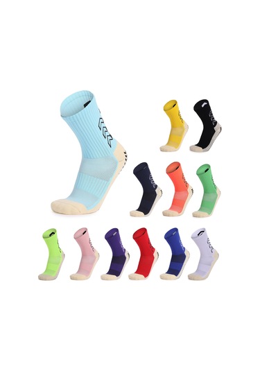 Monyee Spor Çorapları - Kalın Ped Tabanı, Kayma Engellici, Orta Boy, Nefes Alıcı, Unisex, Futbol Basketbol İçin Sarı Tek Çift Sarı