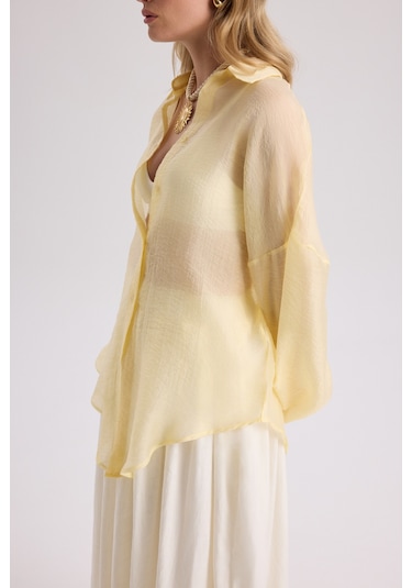 Mai Collection Mai Studios Co. Lyra Oversize Sarı Gömlek sarı
