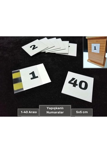 Şeffaf Etiket Yapışkanlı İsimlik Etiketlik Ve 1-40 Arası Numaralar Peçetelik