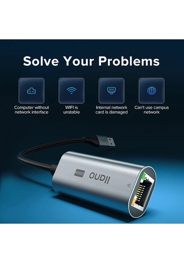 Xuweiwei Llano Lcn2500g Usb 3.1 Rj45 Gigabit Ethernet Adaptör Oyun Ve Canlı Yayın İçin Uyumlu