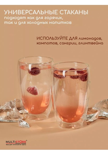 Multıstore 400 Ml Cam Bardaklar, 2'li Set 185447665 Beyaz