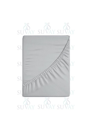 Suvay Penye Lastikli Çarşaf Tek Çift Kişilik Battal Boy %100 Pamuklu Lastikli Penye Çarşaf Gri