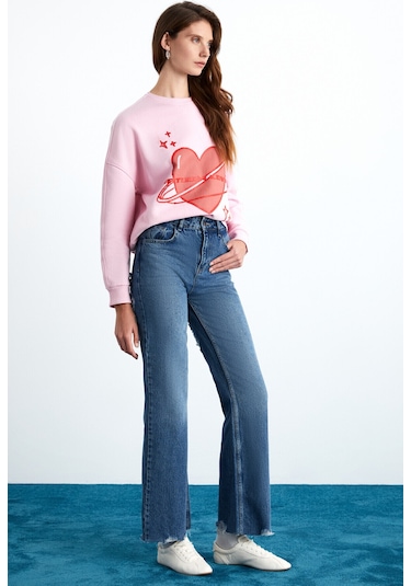 Cochem Kadın % 100 Pamuk Iç Göstermeyen Astarlı Mavi Jeans