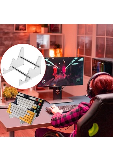 Dancemonkey Çift Katlı Mekanik Klavye Standı - Güçlü Akrilik Çerçeve Stand