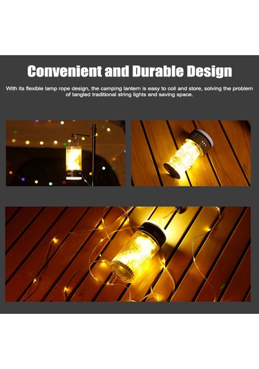 Wezone 10 Metre Ip45 Su Geçirmez Kamp Lambası - 6 Aydınlatma Modu, 1200mah Pil Ve Powerbank Özelliği, Sarı Işık, Kolay Saklama Tekerlekli Işık Şeridi Sarı