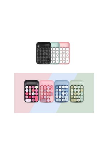 Mofii X910 2.4g Kablosuz Klavye Sayısal Klavye Taşınabilir 18 Tuşlu Finansal Muhasebe Ofis Klavyesi Yeşil Karışık Renk