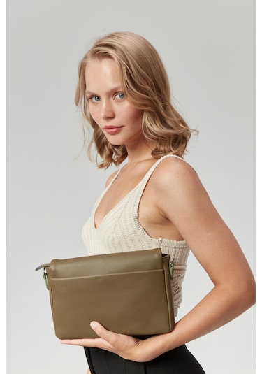 Morpelikan Kadın Dört Bölmeli Clutch Çarpraz Omuz Çantası