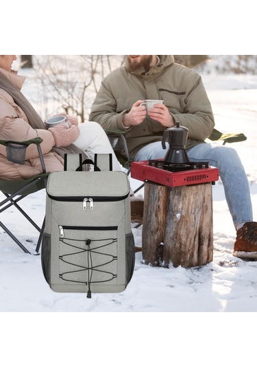 Suntek Yalıtımlı Soğutucu Sırt Çantası Plaj Gri