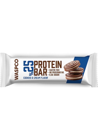 Waspco Bitter Çikolata Kaplı Bisküvi Aromalı Protein Bar 36G x 12 Adet