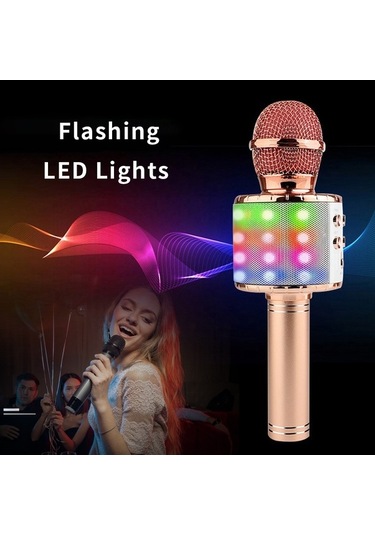 Ebitda Kablosuz Led Mikrofon, Bluetooth Hoparlör - Ktv Eğlencesi Mikrofonu