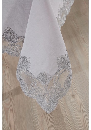 Midye Masa Örtüsü Takımı 26 Parça Gri Gri