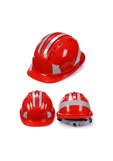 Singree Abs Emniyet Kaskı - Konforlu, Havalandırmalı, Çoklu Darbe Emici, Şok Dirençli, Reflektif Kırmızı 112 Karakter