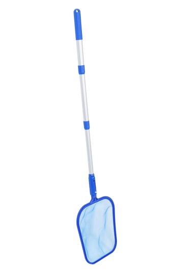 Youmex Halka Desenli Yüzme Havuzu Temizlik Aleti - 3 Bölmeli Uzatılabilir Aluminyum Çubuklu, İnce Ağızlı Yaprak Ve Çöp Kazıcı 28x24.5cm Ağız Ölçüsü Diğer