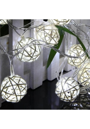 20-led 2.5m 3cm Çap Yanıp Sönen Top Dize Işıklar A Beyaz