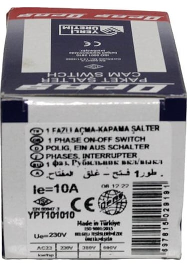 OPAŞ 1X10A 0-1 Aç-Kapa Şalter