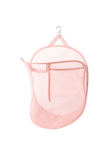 Suntek Çamaşır Kapısı Ev Tipi İçin Ağ Askılı Sepeti Dolap Saklama Pembe