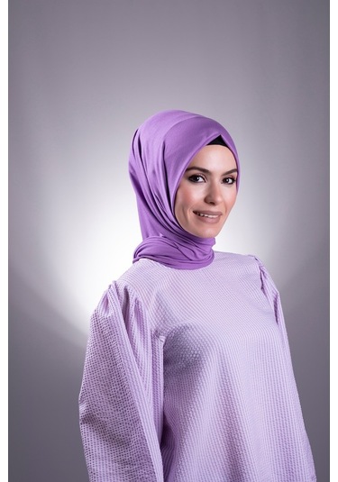 Mor Düz Klasik Şal Viskon Kumaş Likralı Penye 202101_22 Mor