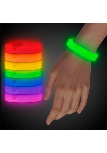 Glow Partisi Ekstra Kalın Fosforlu Bileklik 6 Renk 6 Adet