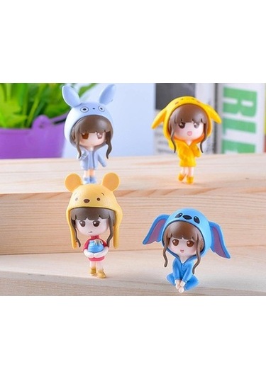 Lijinxu 4 Adet Bahçe Minyatür Heykelcik El Sanatları Mikro