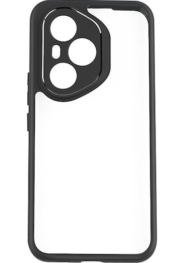 Honor 400 Pro Kılıf Kamera Korumalı Şeffaf Arka Yüzey Mkst New Roll Kapak - Siyah Siyah Siyah