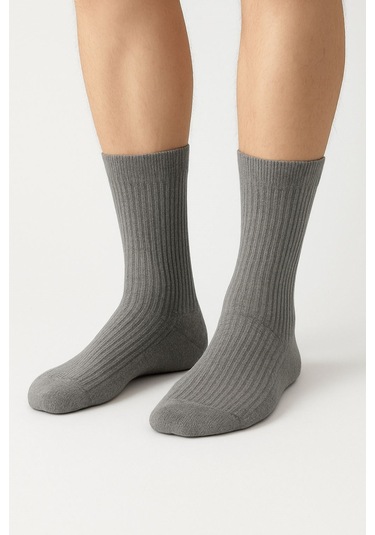 Plus Scorpion Erkek Pamuklu Soket Çorap 3 Lü Paket 40-44 Numara Siyah / Gri / Petrol Nefes Alabilir Günlük Ve Spor Kullanım Gri