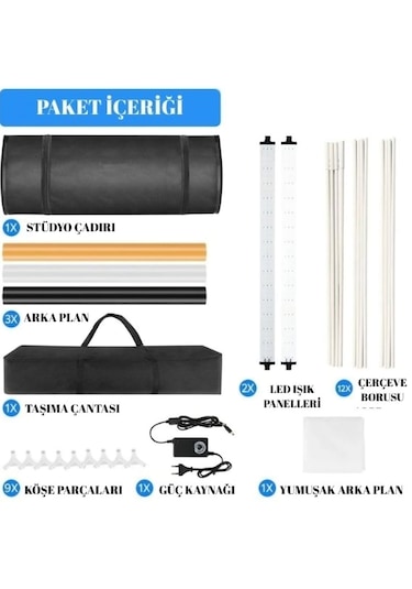 Hpytech Led Işıklı Ürün Fotoğraf Çekim Kabini-büyük Stüdyo Çad...