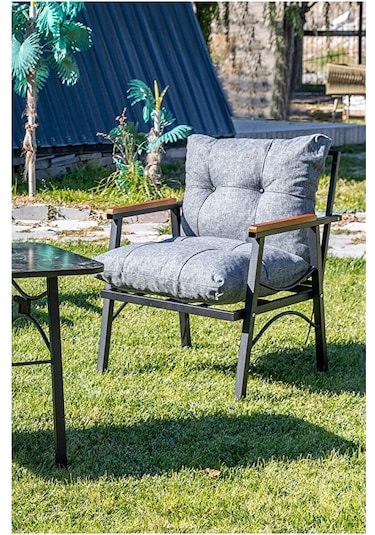 Btkconsept Tarz Model 2+1+1 Masa Bahçe Balkon Takımı Gri