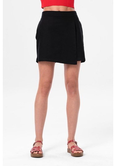 Sinem Gabardin Yazlık Şort Etek Siyah Syh-siyah Siyah