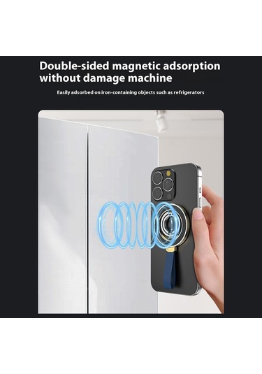 Çinko Alaşımlı Silikon Manyetik Tutucu Halka Toka Karbon Fiber Desen Dönen Çift Taraflı Manyetik Telefon Kickstand - Siyah