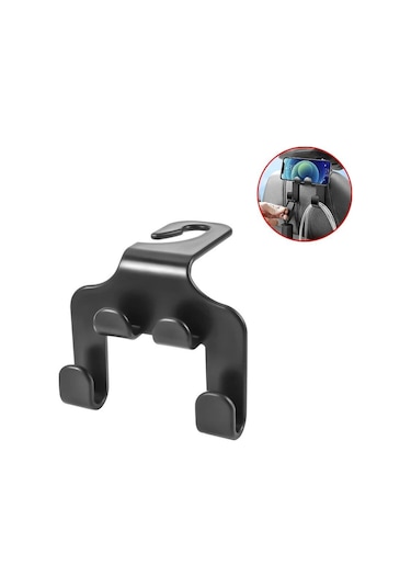 jmsstore Araba Koltuğu Kafalık Kanca Askı Depolama Organizatör Siyah