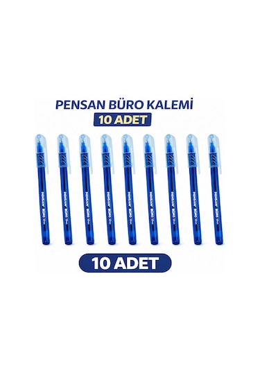 Pensan Büro Tükenmez Kalem 1.0 Mm Mavi 10 Adet Koyu Mavi