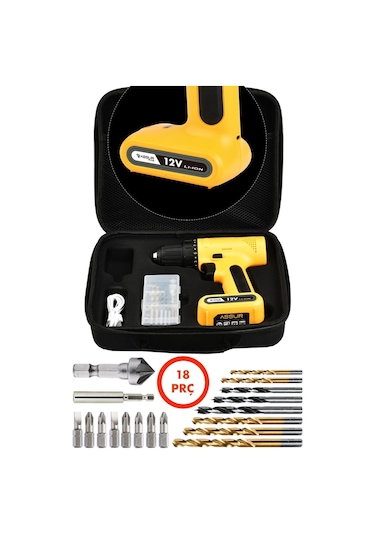 Assur 12V Type - c Usb Şarjlı Akülü Vidalama Dahili Batarya Matkap - 2111