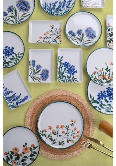 Porland Flower Garden 18 Parça 6 Kişilik İkram Ve Kahvaltı Takımı 04ppo000225 Beyaz