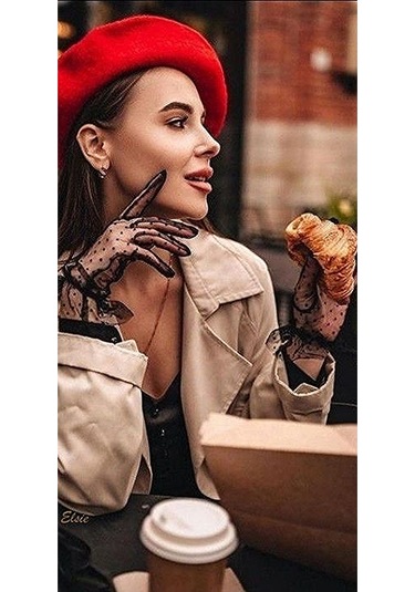 Kırmızı Fransız Ressam Avusturalya Yünü Keçe Bere Açık Kırmızı