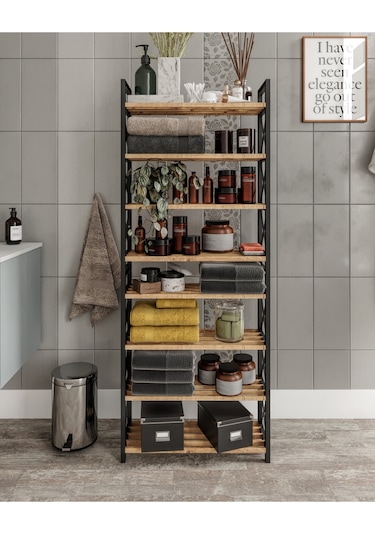 Dekoratif Banyo Rafı Organıser Çok Amaçlı Raf Düzenleyici Siyah