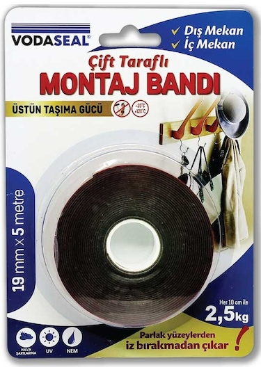 Vodaseal Vhb Çift Taraflı Montaj Bandı Gri 19mmx5m