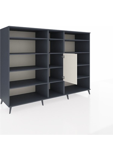 Kronos Dolap 12 Raflı Tek Kapaklı 220x59x163 Antrasit-aytaşı/ant Antrasit-aytaşı/antrasit