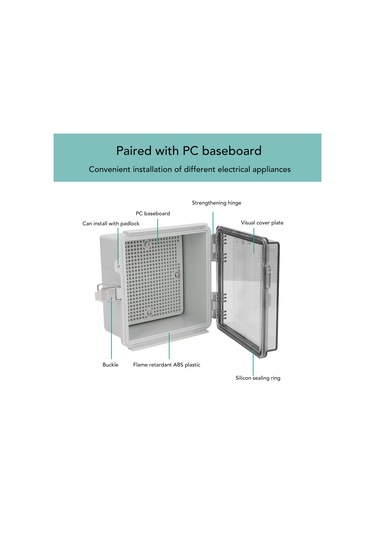 Tenfowee Abs Plastik Ip67 Su Geçirmez Elektrik Kutusu, Cam Kapaklı, Montaj Tablosu İle, Dış Mekan İçin Elektrik Enklozürü