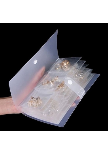 Albüm Şeklinde Aksesuar, Takı Saklama Poşetleri Kolye, Küpe, Bileklik Organizeri 4172 Çok Renkli