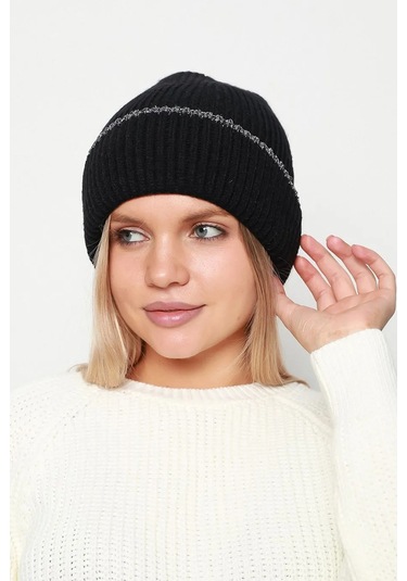 Sim Detaylı Kadın Bere Rkş-1139 Siyah Siyah