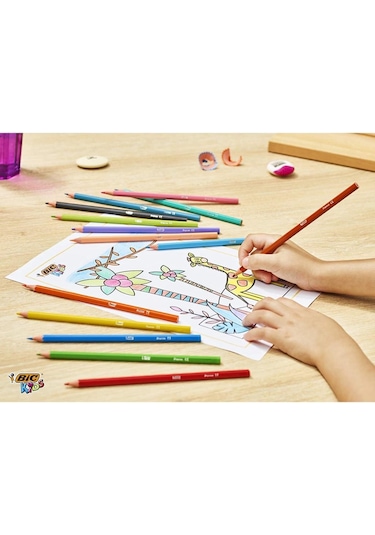 Bic Tropicolors Kuru Boya Kalemi 12 Renk Uzun Tam Boy