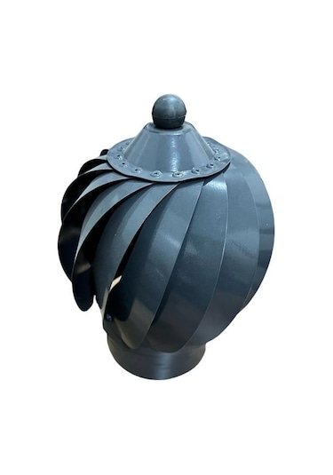 Esmatik-bacamatik-rüzgar Gülü / Çap: 13 Cm / Mat Siyah Boyalı / Baba's Stove